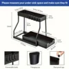 1pc Laoyeboubi 2-Tier Plastic Storage Organizer Pull-Out Drawer Kitchen Bathroom Space-Saving Durable Large Capacity 3