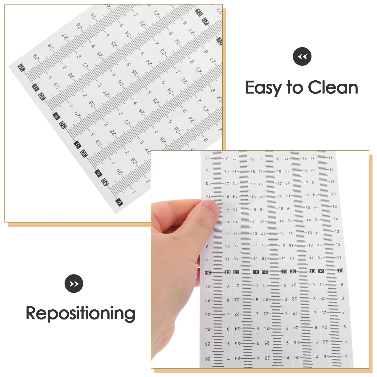 20Pcs 접착식 눈금자 테이프 유연한 PVC 플랫 테이프 측정기 재배치 가능 잔여물 없음 바느질 DIY 주방 실험실 공예 30Cm
