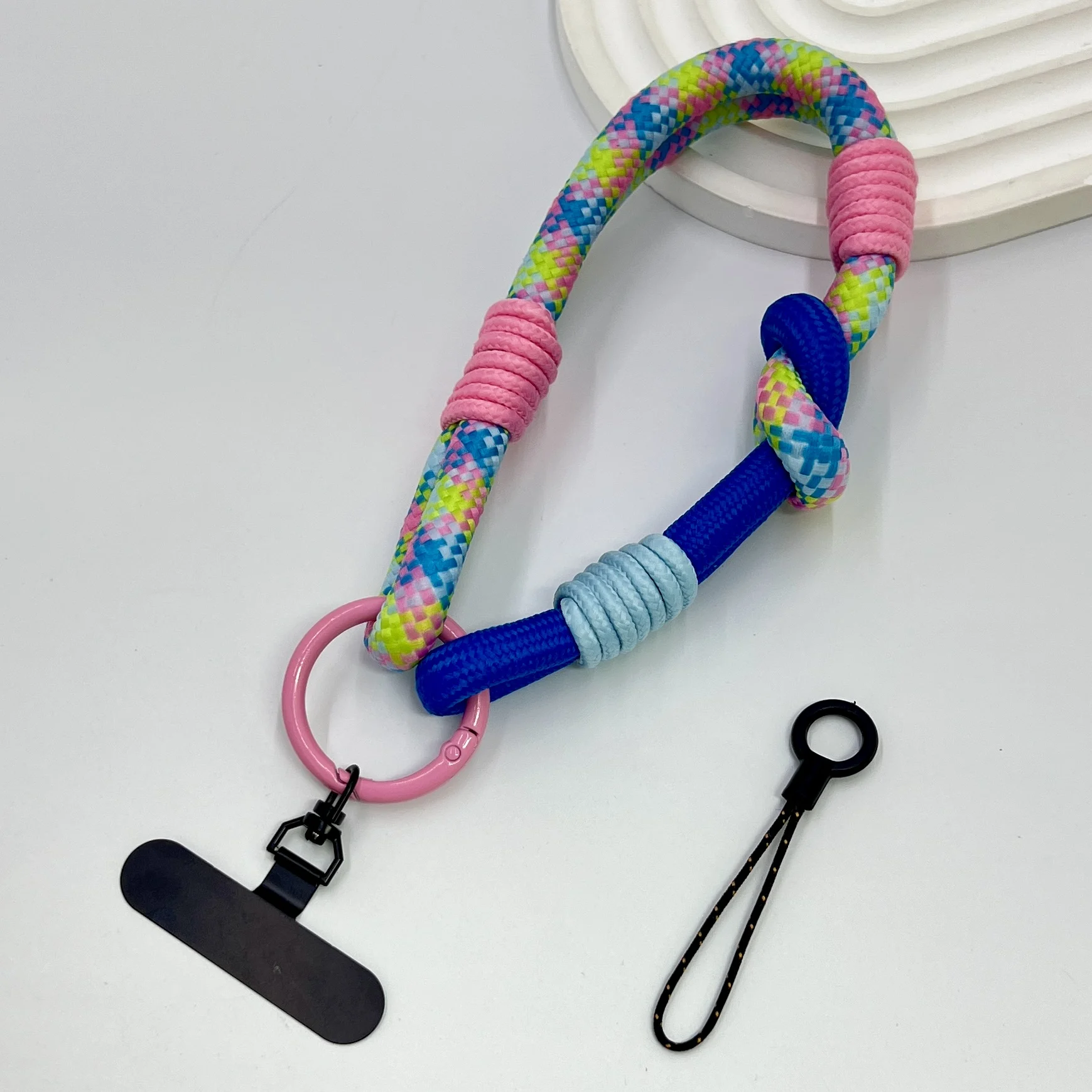 DIY 2-in-1 휴대폰 범용 랜야드, 손목 짧은 랜야드, 360도 회전 ° 회전식 금속 걸이, 다기능 손목밴드