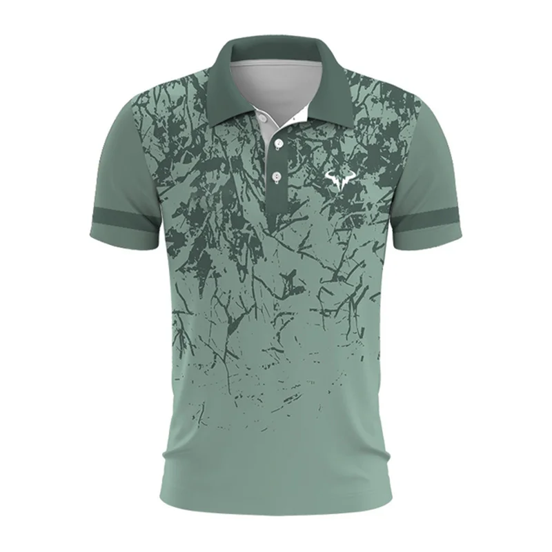 New 3D Printed Striped Style Men Polo Shirt Fashionable Golf Tennis Lapel Short Sleeved Top Loose and Breathable Summer Clothing 7 S6b7e8dc83fa343449d2629734e545ea0U