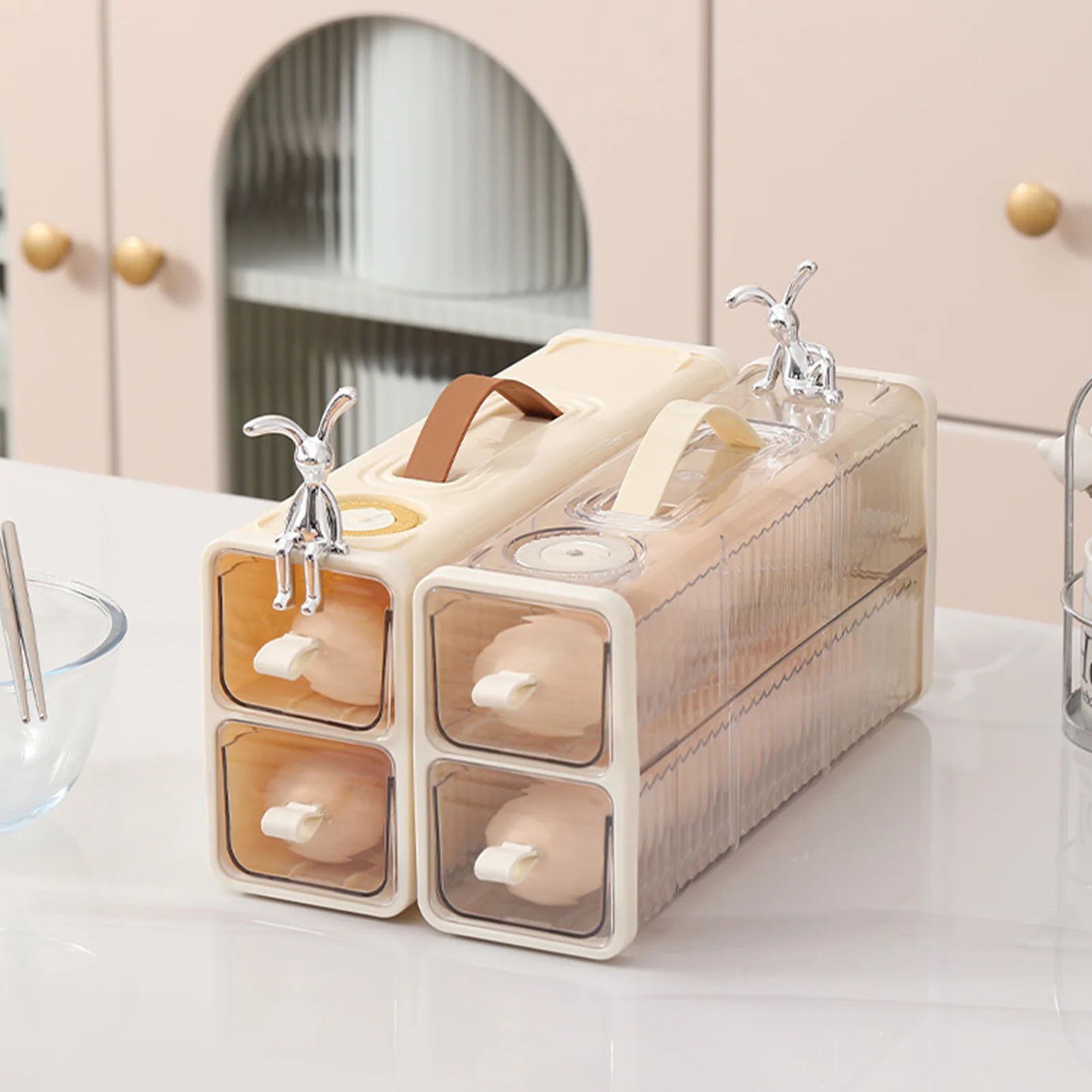 

Double-layer Egg Storage Box High Quality Egg Container With Handles For Bedroom