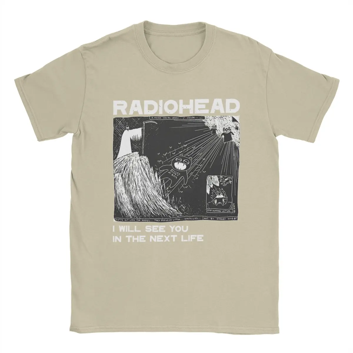 Vintage Radiohead T-Shirt for Men Crew Neck 100% Cotton T