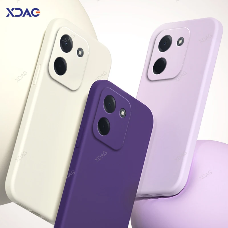 Enhanced Liquid Silicone Phone Case - High-Quality Luxury Back Cover with Straight Edge Design