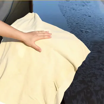 천연 샤모아 자동차 관리 청소 천 진짜 양가죽 세척 래그 스웨이드 강력 흡수 빠른 건조 수건 자동차 세차용 액세서리