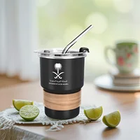 500ML National Emblem of Saudi Arabia Logo Coffee Mug Stainless Steel Water Cup Outdoor Camping Beer Mug with Lid Straw 5