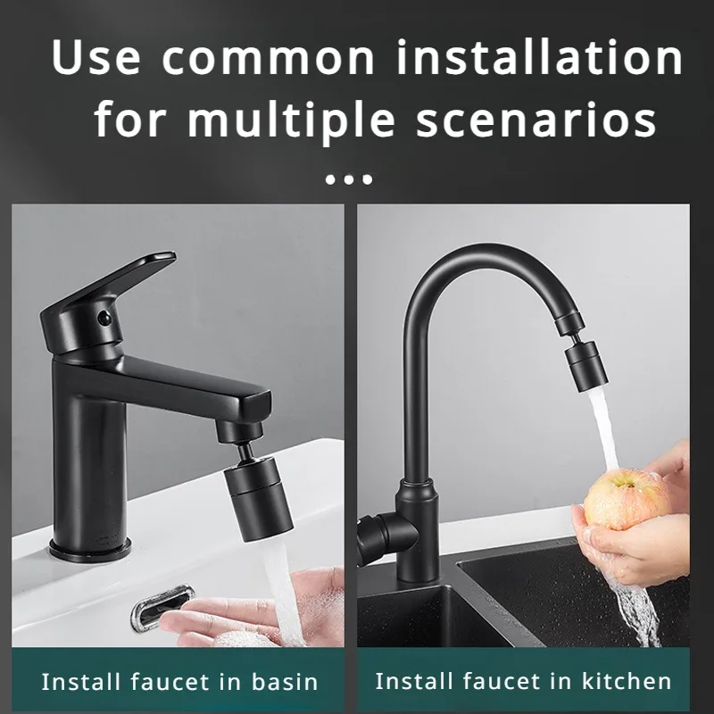 New 360° Rotary Faucet Splashproof Kitchen Faucet Spray Head Filter Adjustable Splashback Tap Nozzle Bubbler Kitchen Sink Faucet 4