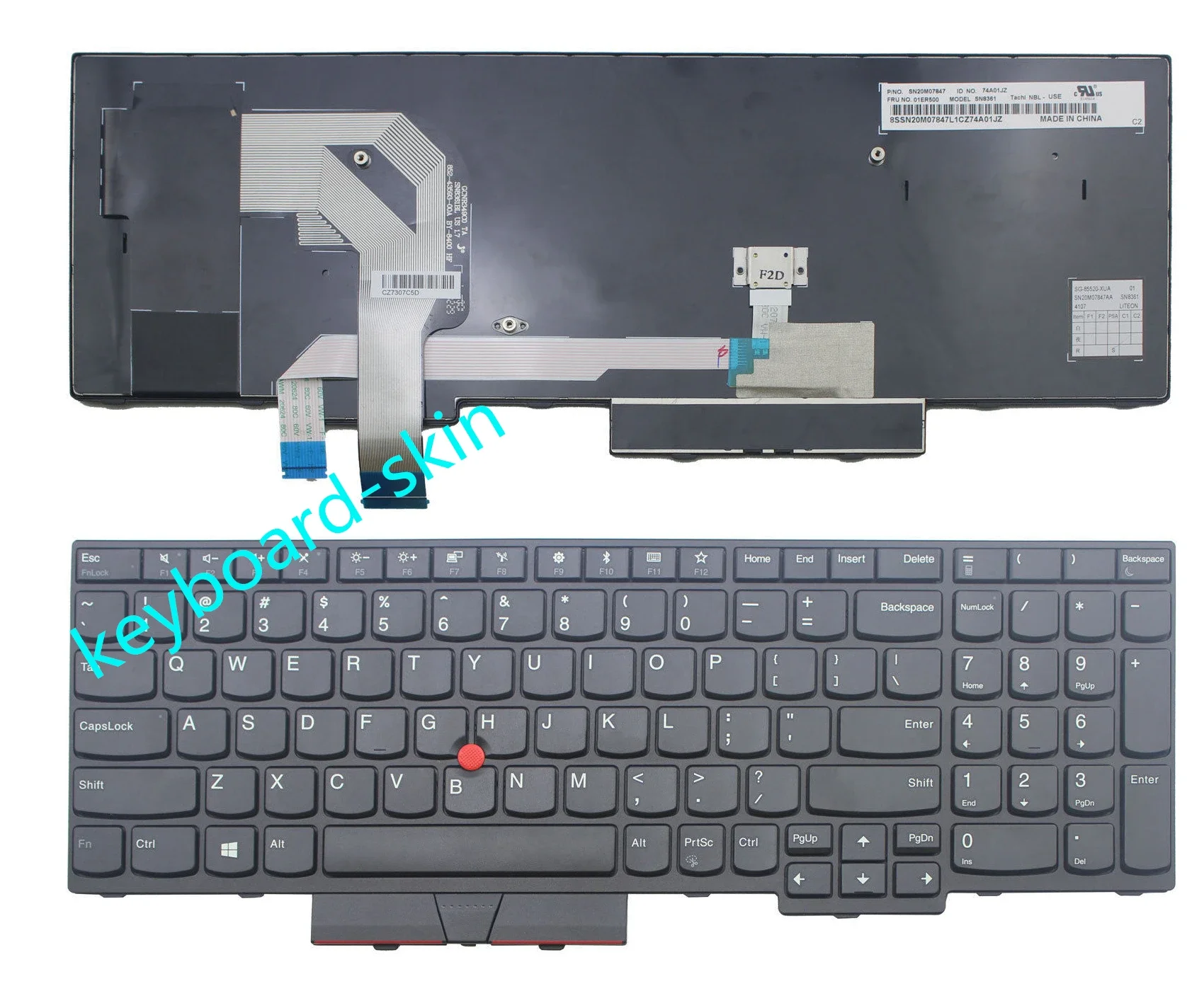 

Клавиатура US без подсветки для lenovo IBM Thinkpad T570 T575 T580 P51s P52s 20JW 20H9 20HA 20L9 20HB 20JY 20LB (не для P51 P52)