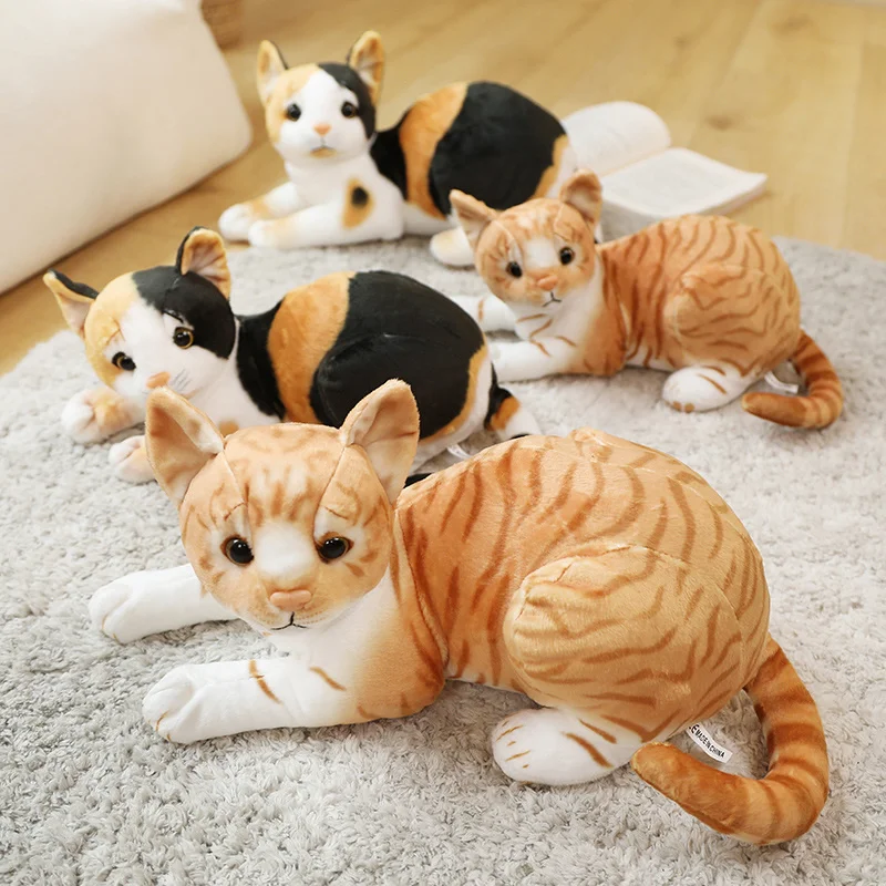 

25/33cm Simulation Stuffed Lifelike Pattern Cat Plush Toys Cute Pet Cat Dolls Peluches Toy Kawaii Home Decor Birthday Gifts