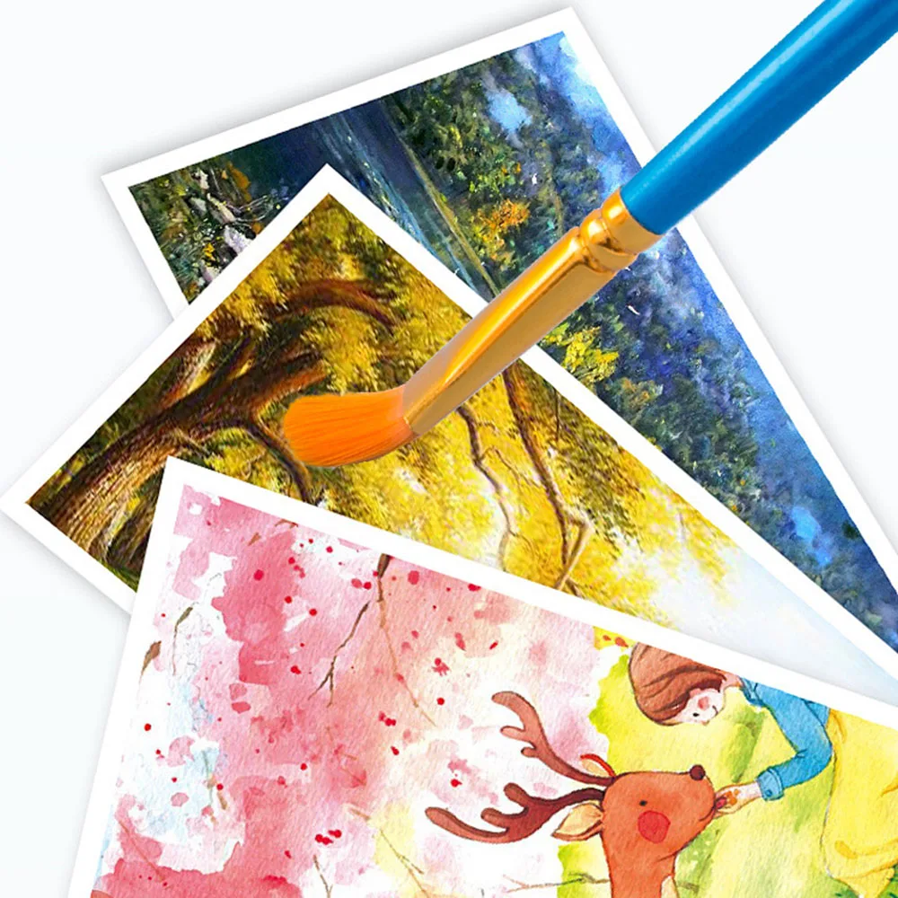 10pcs/sest Professional Artist Nylon Paint Brush Set Watercolor Painting Brushes New Colors 3
