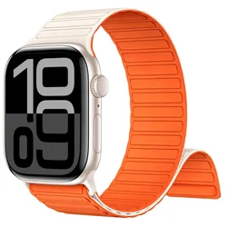 Magnetic Silicone Strap - 38mm 40mm 41mm (Starlight Orange)