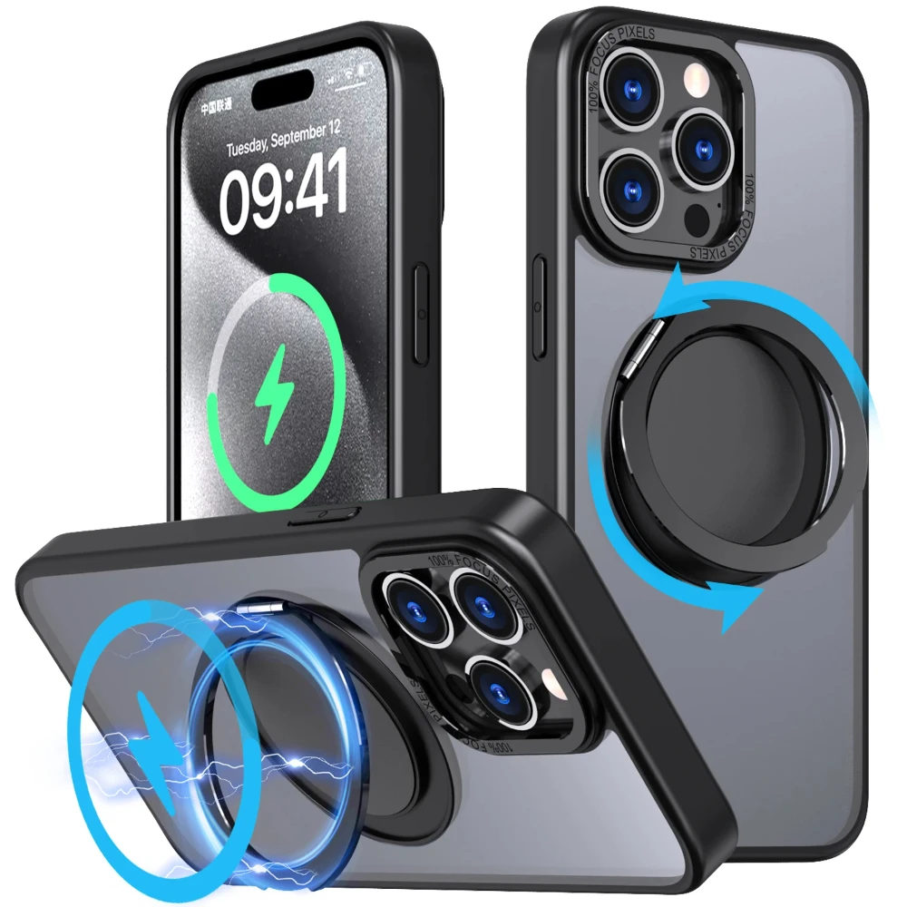 Magsafe Magnetic Holder Phone Case For iPhone 12 13 11 14 15 16 17 Pro ...