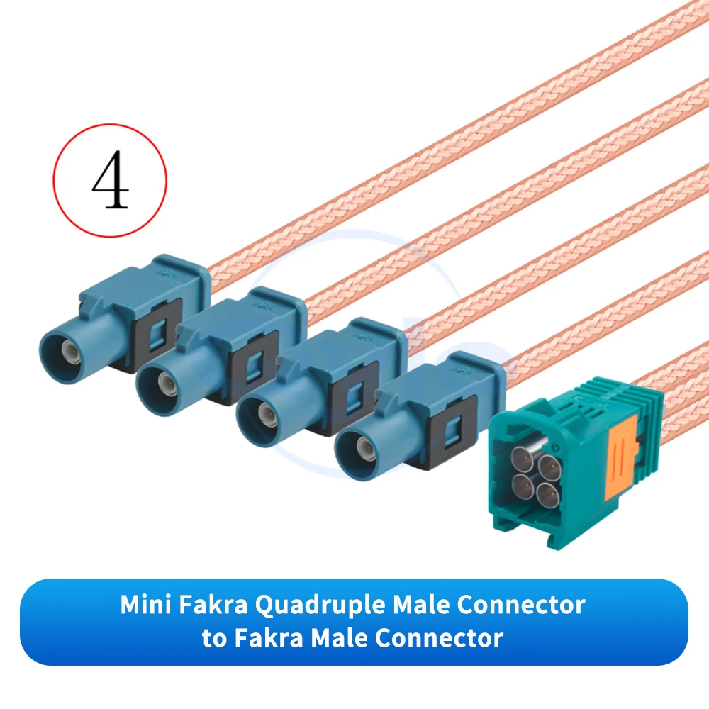 Rosen Mini FAKRA 4-in-1 HFM Stecker auf SMA/FAKRA RG316D Braun Versilbertes Kabel FAKRA zu SMA Kabel (1 Stück) – Detail 6