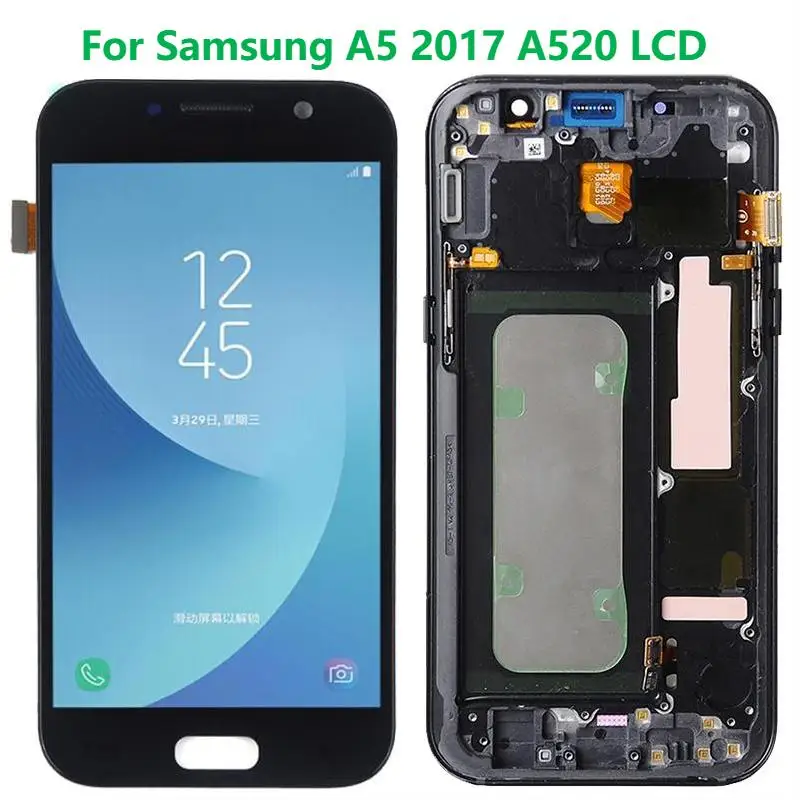 

Original 5.2 Super AMOLED For Samsung Galaxy A5 2017 A520 LCD Display With Frame SM-A520F Touch Screen Digitizer Assembly