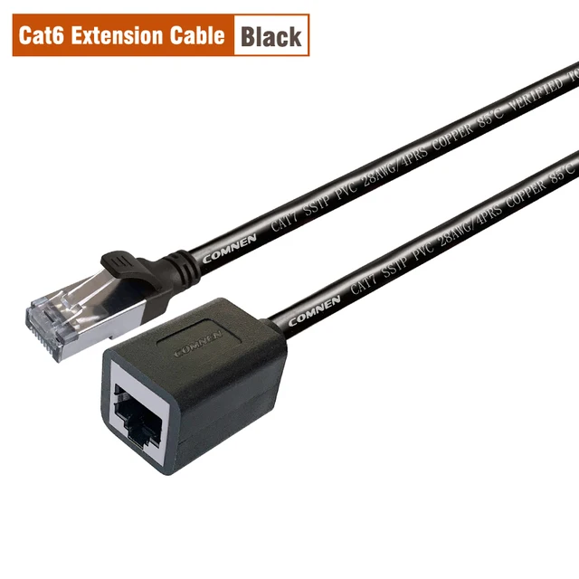 COMNEN Cat6 RJ45 Extender Cable Male to Female Connector