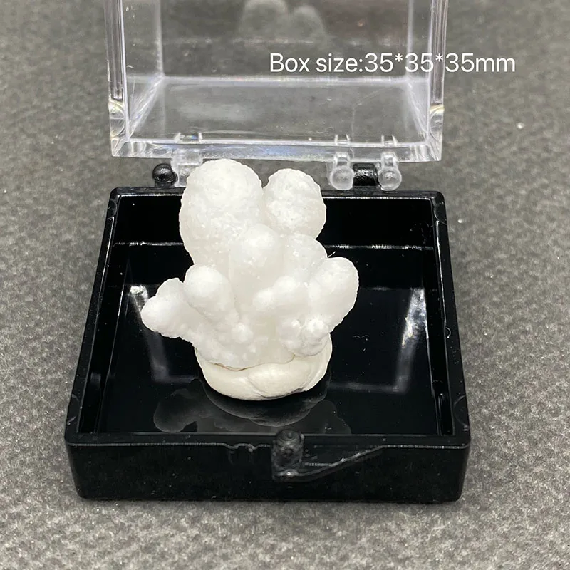 100%  Natural hydrozinkite Mineral Specimens Stones and Crystals Healing Crystal   +Box size:35*35*35 mm