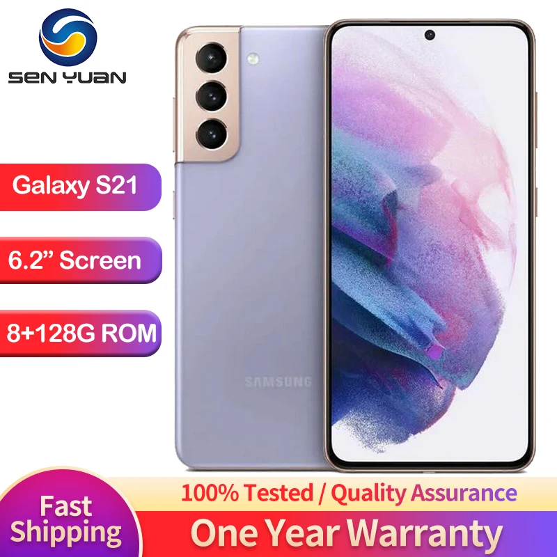 

Samsung Galaxy S21 5G G991U1 6.2" ROM 128/256GB RAM 8GB Snapdragon 888 NFC Triple Rear Camera Octa Core Original 5G Cell Phone