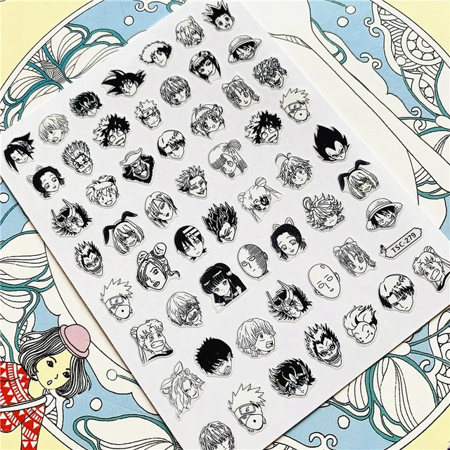 TSC-119 TSC-282 TSC-130  Japanese hot blooded anime 3D Back glue Nail Art Stickers Decals Sliders Nail ornament decoration TSC-279