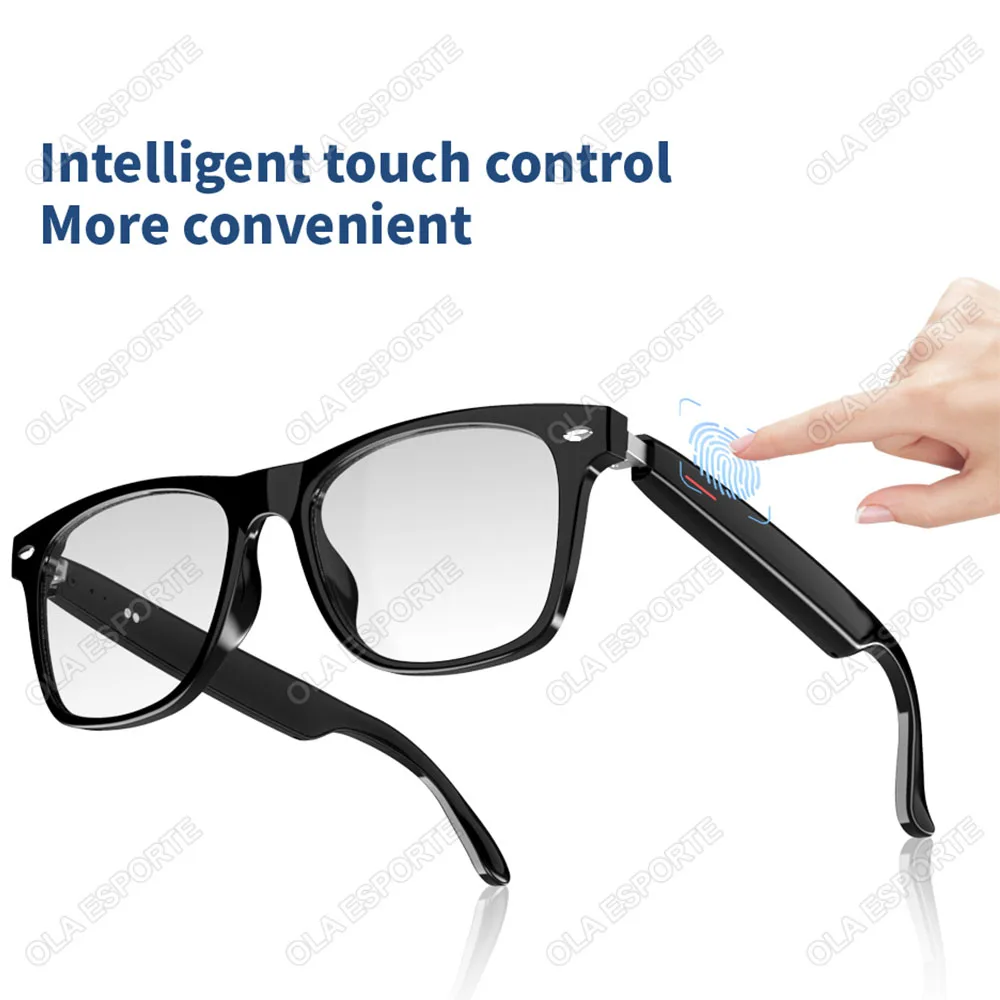 Smart Glasses Camera Remote Shoot Bluetooth Music Driving Headphones Call Sunglasses AI Voice Assistant Binaural Touch For Men