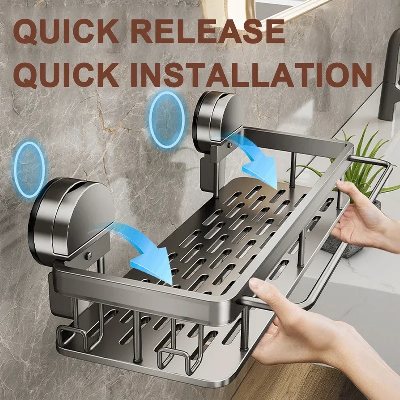 Wall Hanging Corner Rectangular Rack Bathroom Shelf Towel Rack Shelves Wall Shower Shampoo No Drill Shelf Tripod