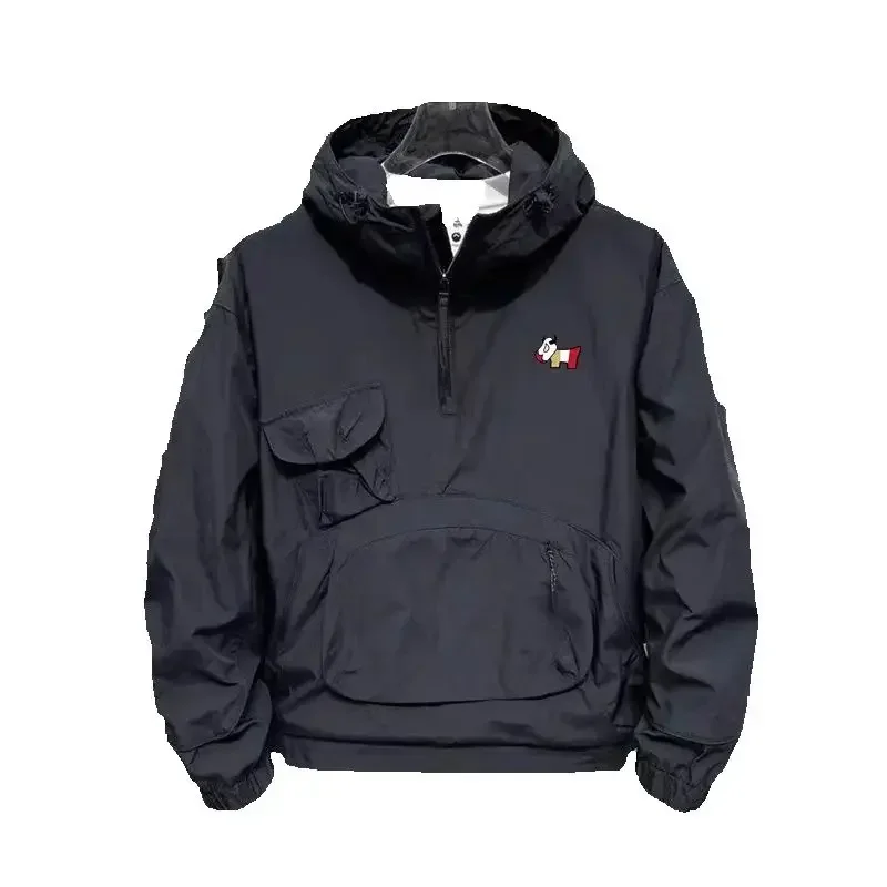 명품 Autumn Golf Wear Men Luxury Brand Golf Jacket Fashion Hooded Half Zipper Casual Coat Korean Clothing Men New Jacket