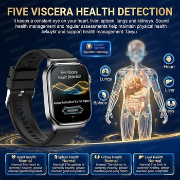 Alternative view of 2026 New Model Five-Organ Analysis Health Smart Watch Body Fat Uric Acid ECG Blood Pressure Clock Call Smartwatch For Men Women