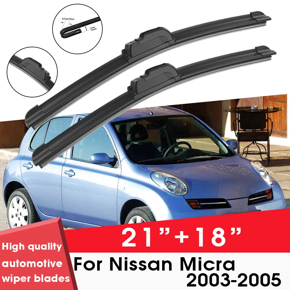

Car Wiper Blade Blades For Nissan Micra 2003-2005 21"+18" Windshield Windscreen Clean Rubber Silicon Cars Wipers Accessories