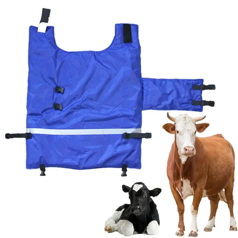 Calf Warm Clothes Calf Saver Coat Blanket for Keep Cow Warming Thickened Belly Protection Oxford Windproof Large Size Blue