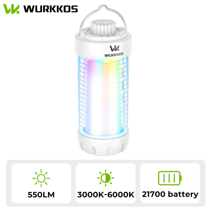 Wurkkos CL01 Camping Lantern 550LM Rechargeable LED Flashlight Waterproof EDC Work Light RGB Torch Power Bank Mini Magnetic Lamp