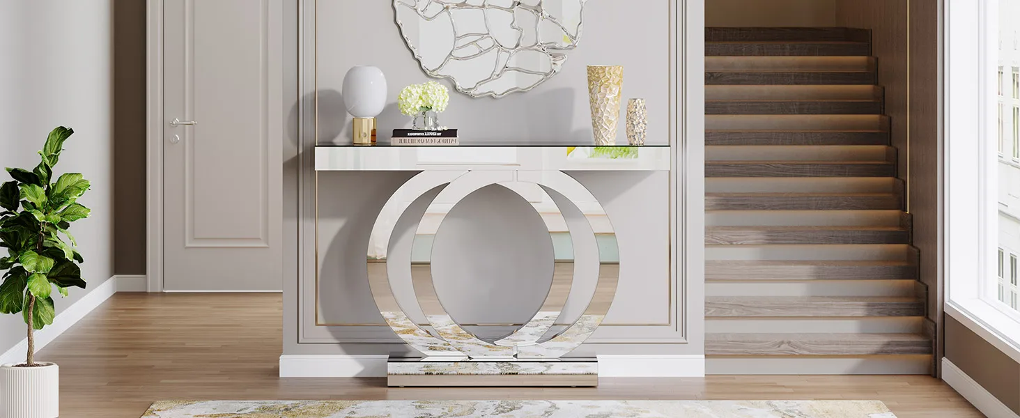 Mirrored entryway console table