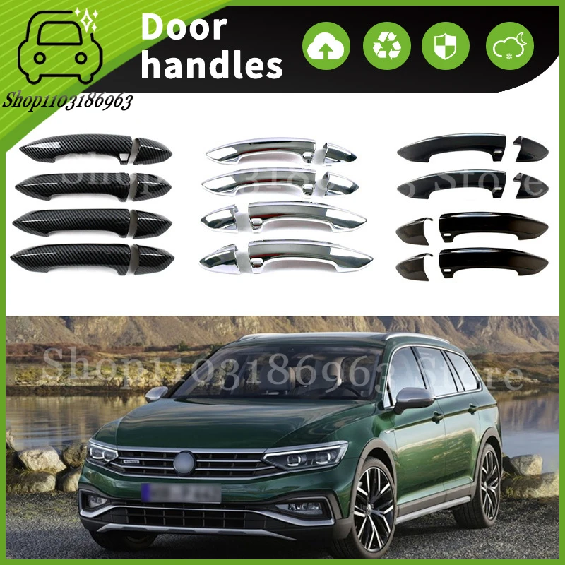 

For Volkswagen PASSAT 2019 Gloss Black Chrome Car Door Handle Cover Trim Styling Accessories Car Stickers Auto Accessories