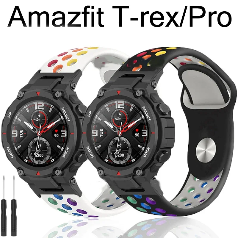 

Breathable Silicone Strap For Huami Amazfit T-REX 2 Smart Watchband Women Men Bracelet For Xiaomi Amazfit T-Rex/T-Rex Pro Correa