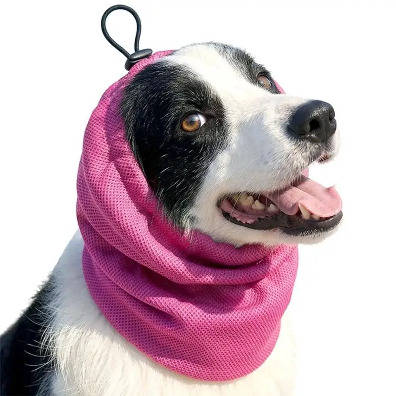 Kühlende Ohrabdeckung für Hunde, Halstuch, Gehörschutz für Haustier-Ohrwickel für die Fellpflege, Baden, Föhnen und Trocknen – Detail 3