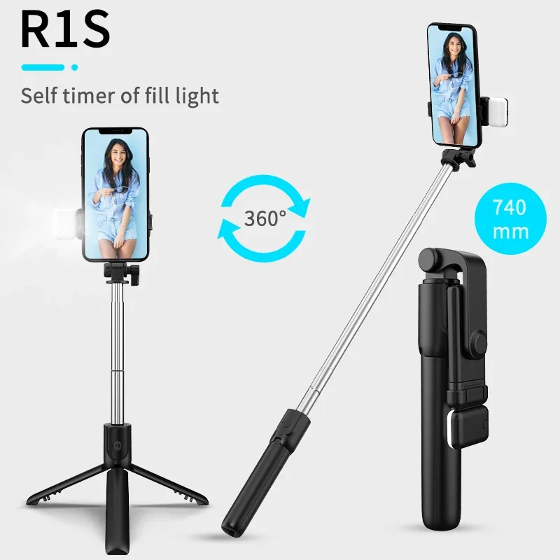 Portable Wireless Bluetooth Phone Telescopic Selfie Stick Tripod With Fill Light for Huawei iPhone 13 14 Pro Android Xiaomi 10 selfie stick cell phone selfie stick smartphone selfie stick