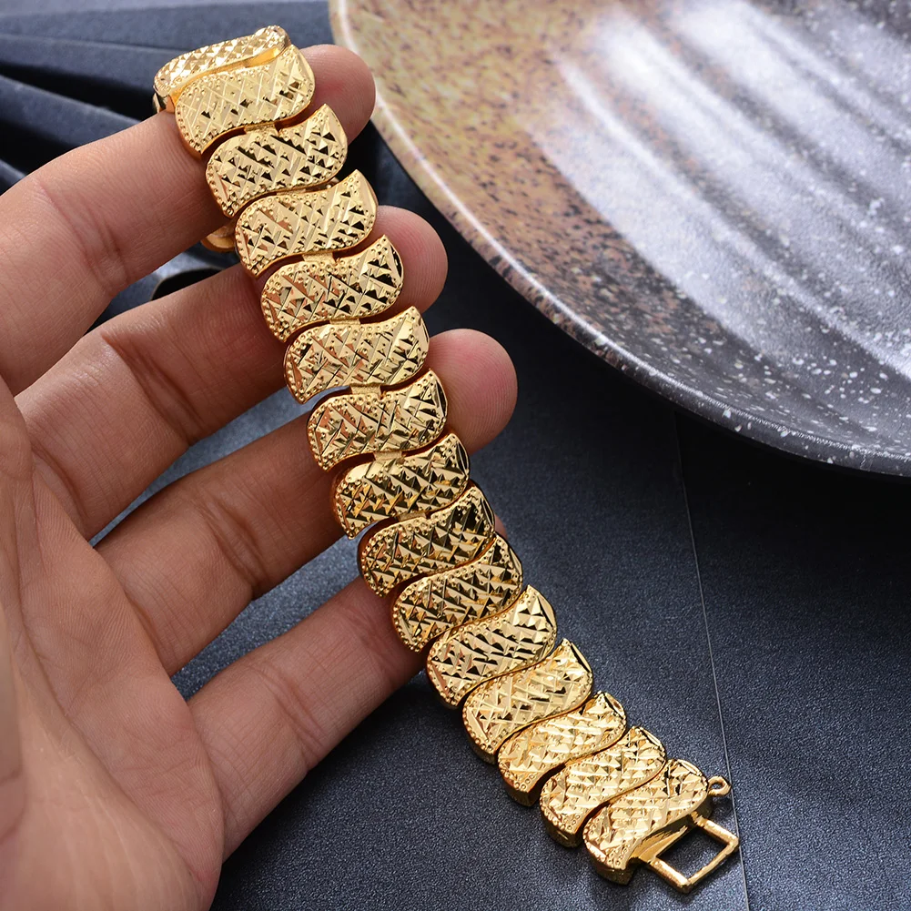 Luxury Mens Women Hand Chain Bracelets Male Wholesale Bijoux Gold Color Chain  Link Bracelet For Men Women engagement gift - AliExpress