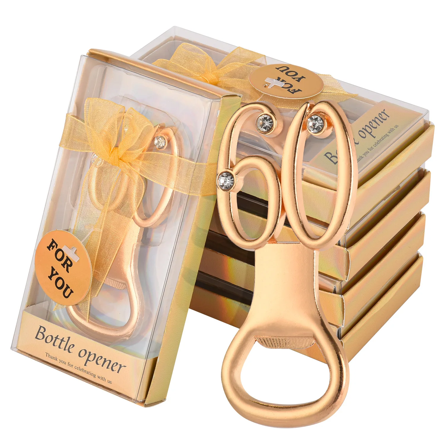 Birthday Gift Party Gift Golden Number 60 Bottle Opener Event Promotion Beer Start