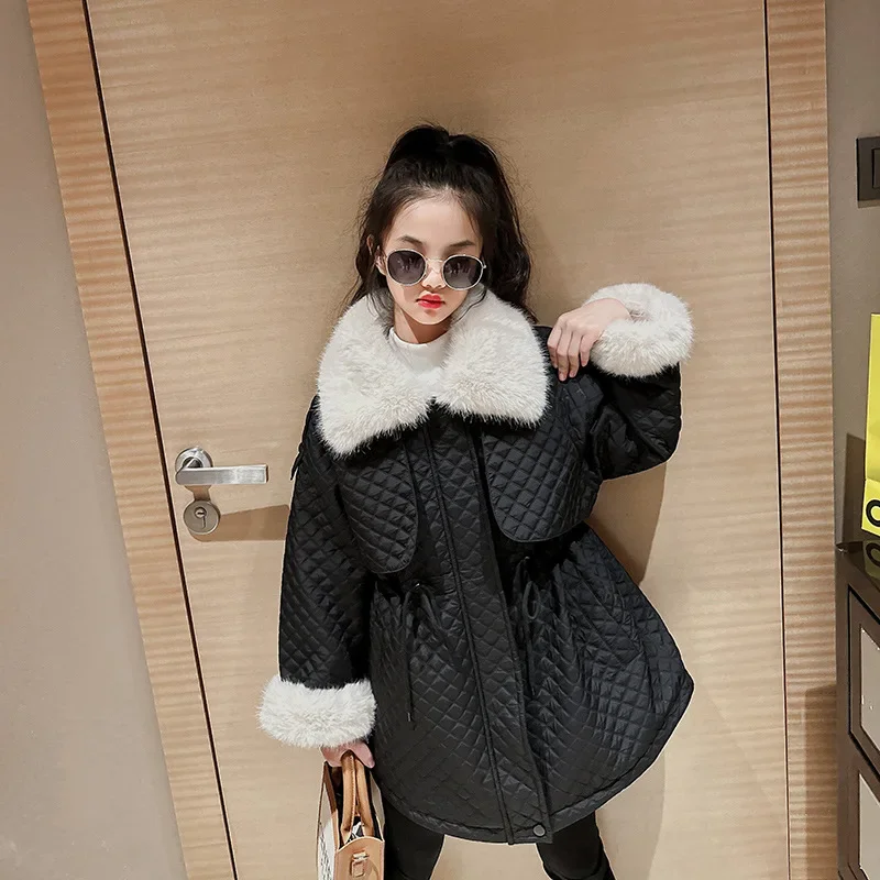 

Girls' cotton jacket 2023 winter new children's Korean version westernized fashion jacket with thickened cotton jacket