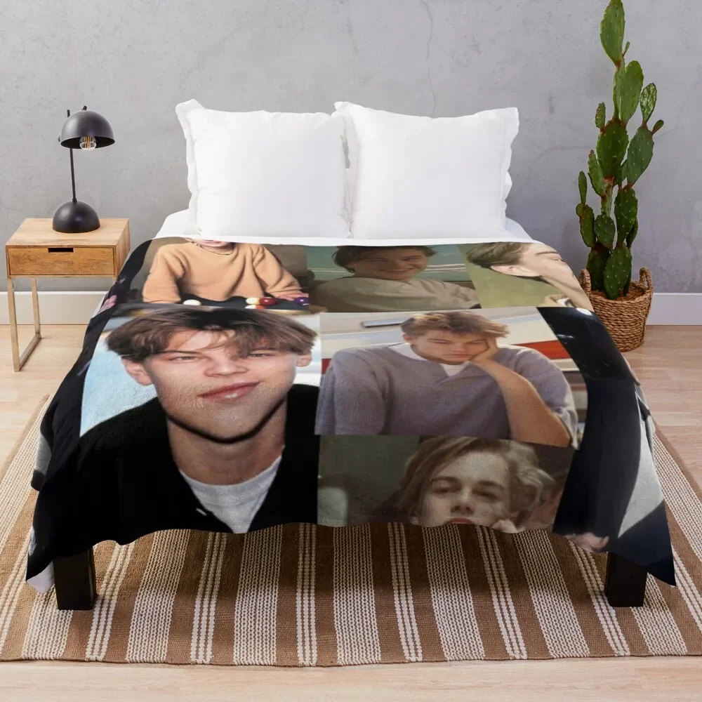 

Leonardo Dicaprio Collage Throw Blanket Heavy Flannel Fabric Luxury Throw Blankets