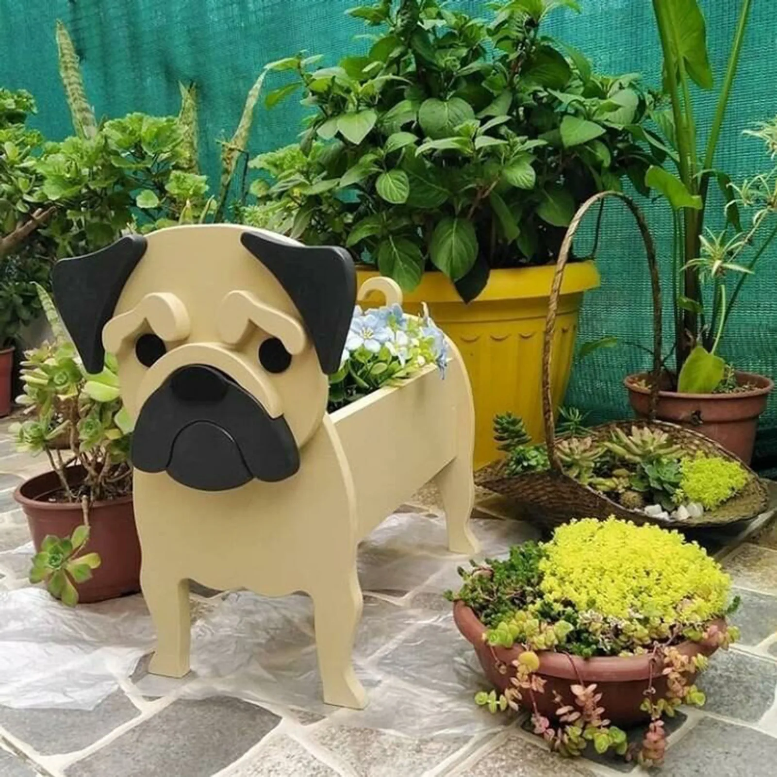 Garten Blumentopf Hund Pflanzer Schnauzer Bulldog Pudel Corgi Yorkshire Garten Töpfe DIY PVC Blume Pflanzer Garten Wohnkultur