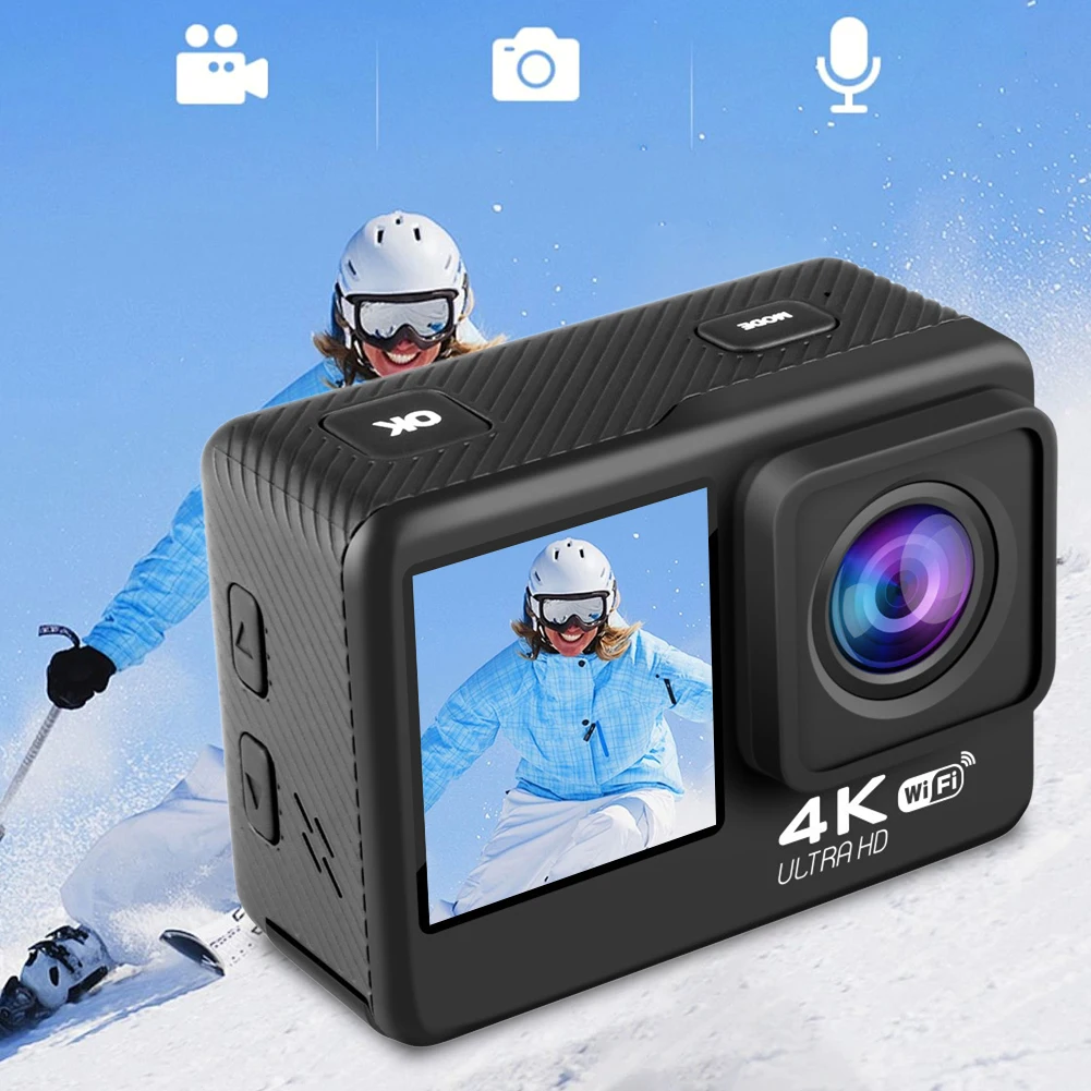 5K 액션 카메라 4K60FPS 2.0인치 터치스크린 WiFi 카메라 170도 ° 광각 30M 방수 비디오 녹화 5배 줌 스포츠 카메라