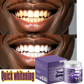 Polvere sbiancante per denti, rimozione profonda delle macchie, pulizia dei denti gialli, sbiancamento naturale, alito fresco, gusto menta, per uomini e donne