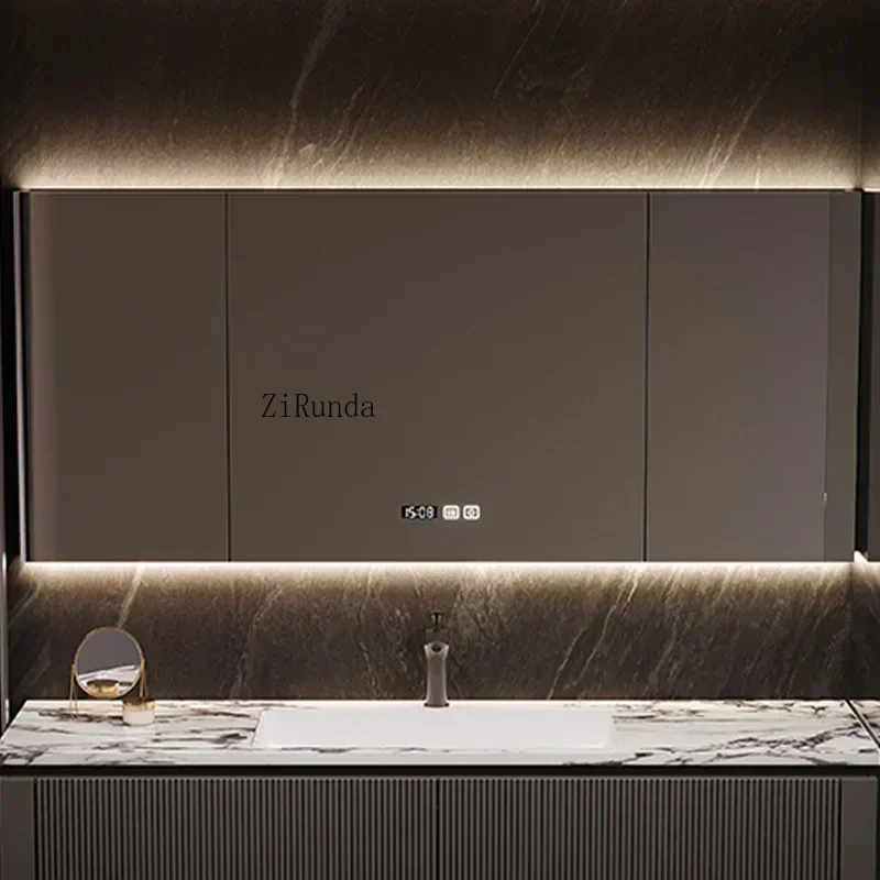 Smart Bathroom Cabinets Minimalism Wall-mounted Fog Removal Storage Bathroom Mirror Cabinet Home Furniture Armario Bano FYBC
