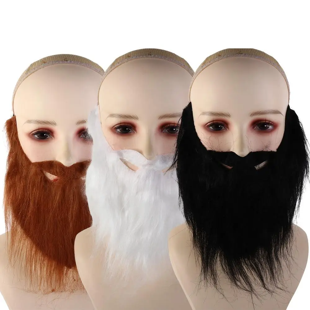 30CM Realistic Artificial Fake Beard Long Fluff Mustache Grandpa Santa Claus Cosplay Halloween Costume Party Props