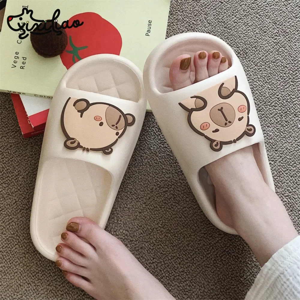 Women Sandals Home Slipper Women capybara Cute Cloud Sandals Summer Flip Flops Beach Slides House Casual Room Shoes Kawai Flat Female Eva