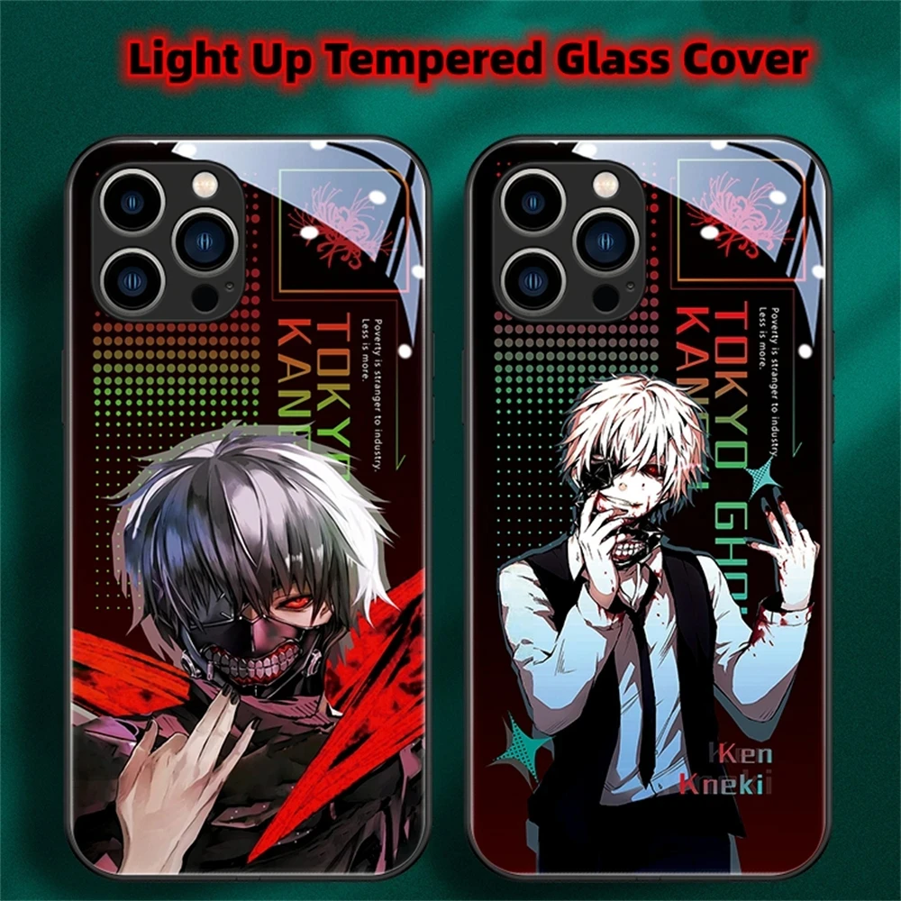 

Anime Tokyo Ghoul LED Back Cover Light Up Shockproof Phone Case For Samsung S23 S22 S21 S20 Ultra Plus FE Note 10 20 A53 A54 A14