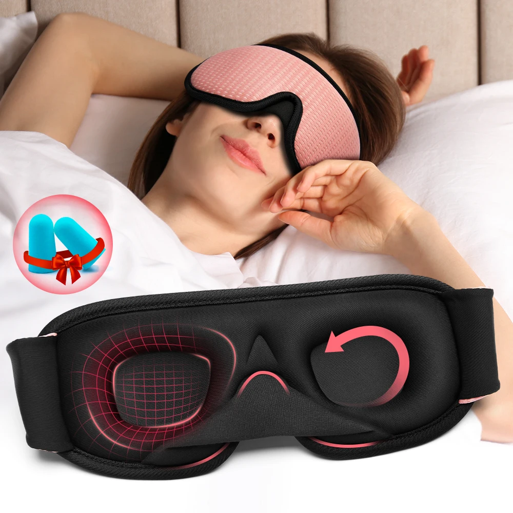 3D Sleeping Mask Block Out Light Sleep Mask For Eyes Slaapmasker Eye Shade Blindfold Sleeping Aid Face Mask Eyepatch