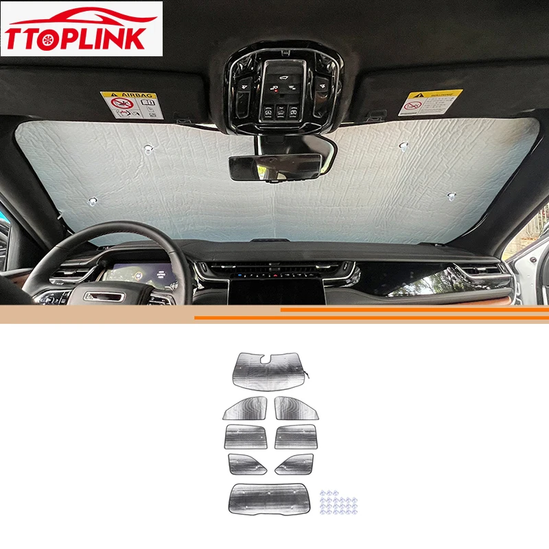

Car Window Windshield Sunshade Anti UV Ray Sun Visor Protector Cover for Jeep Grand Cherokee 2022 Up Car Interior Accessories