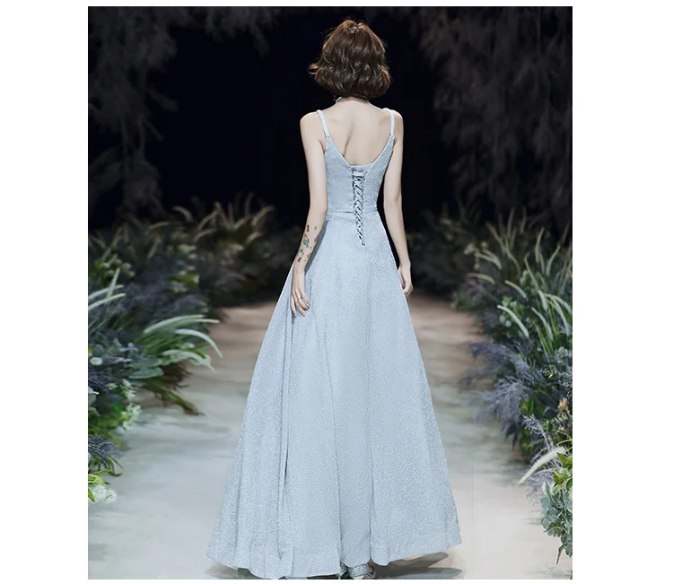 Spaghetti Straps V-Neck Floor-Length A-Line Prom Dresses 2021 Elegant Simple Long Evening Gowns For Weddings yellow prom dresses