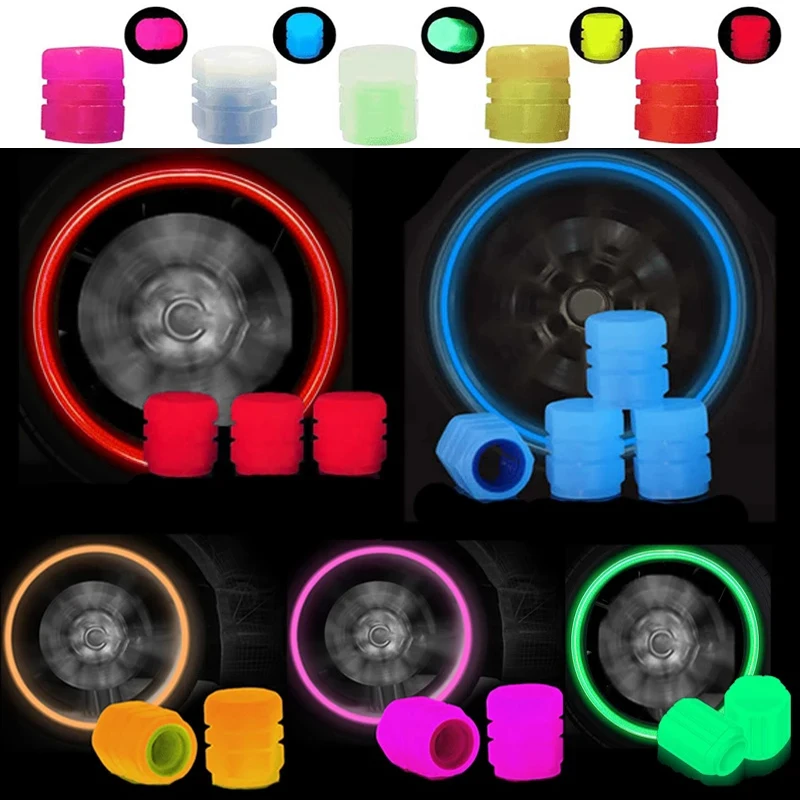 

Car Pink Red Luminous Tire Valve Cap Motorcycle Bike Wheel Hub Glowing Valve Cover Tire Decoration Auto Styling Tyre Accessories