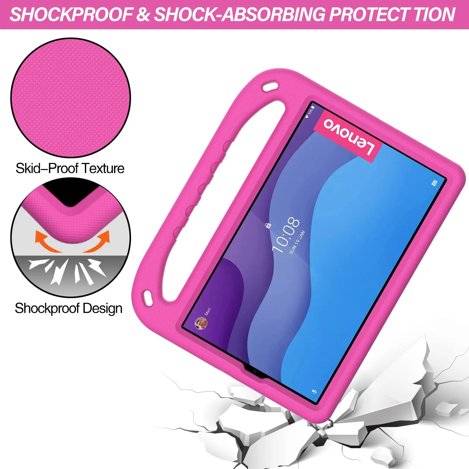 Case for Lenovo Tab M10 HD 2nd Gen TB-X306F TB-X306X 10.1" Lightweight Shockproof Stand Handle Kids Safe Cover