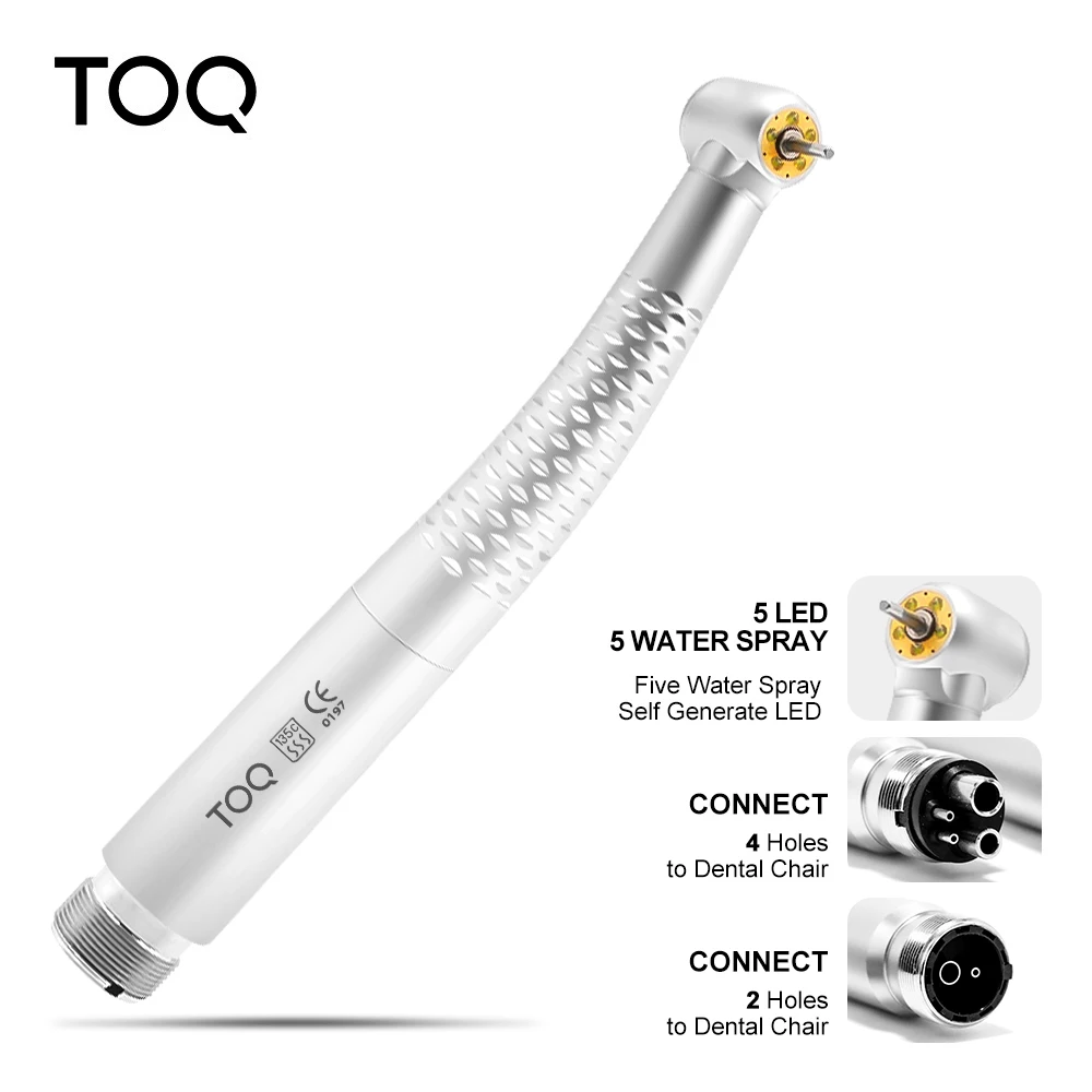 Dental 5 luz LED pieza de mano de alta velocidad generador electrónico sin sombras turbina de aire para dentista 2/4 agujeros 5 equipo Dental de pulverización de agua